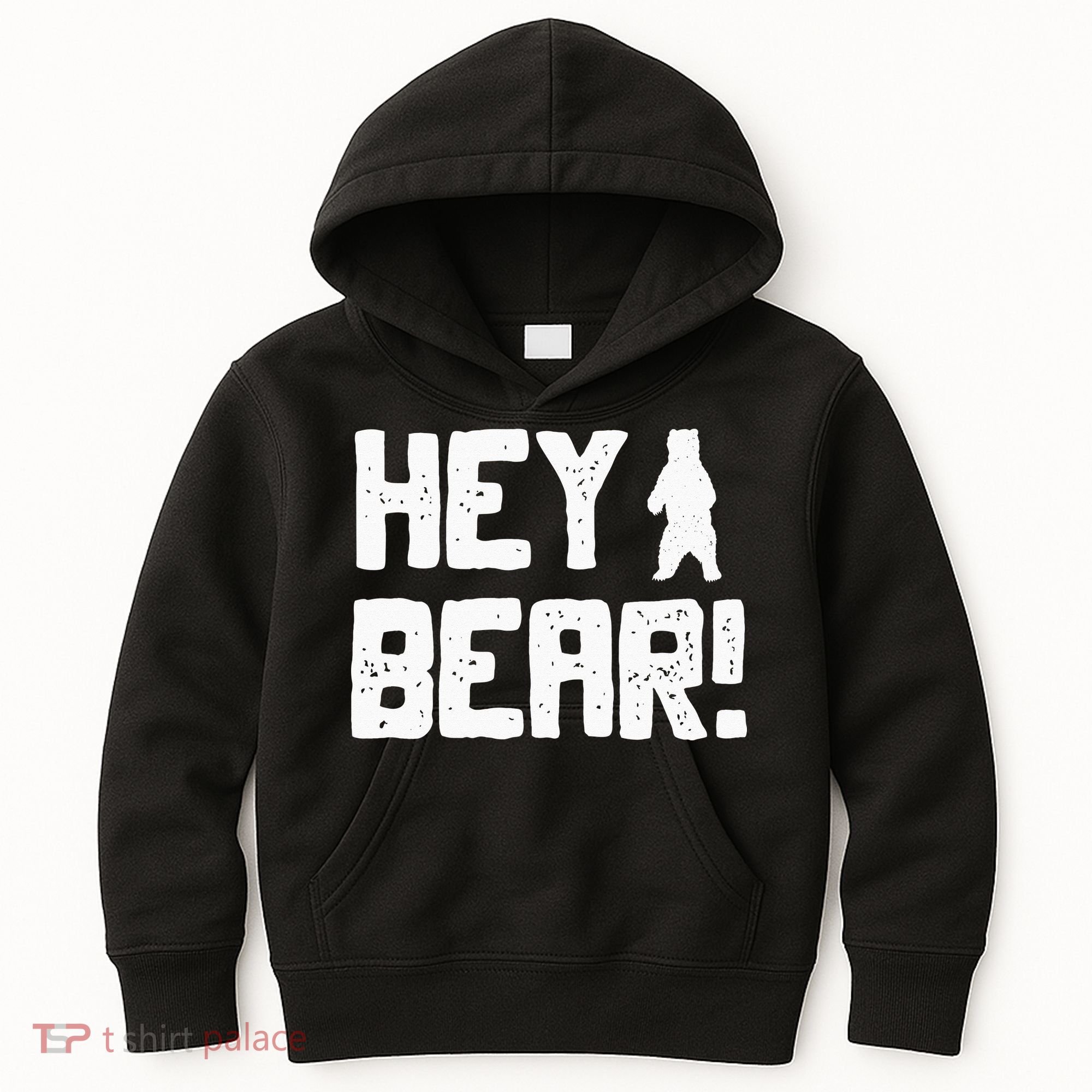 Hey Bear! Funny Hiking Outdoors Black Grizzly Bear Survival Kids Hoodie