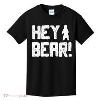 Hey Bear! Funny Hiking Outdoors Black Grizzly Bear Survival Kids T-Shirt thumb 0