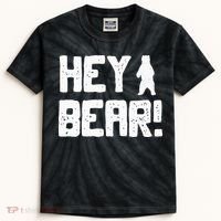 Hey Bear! Funny Hiking Outdoors Black Grizzly Bear Survival Kids Tie-Dye T-Shirt thumb 0