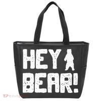 Hey Bear! Funny Hiking Outdoors Black Grizzly Bear Survival Tote Bag thumb 0