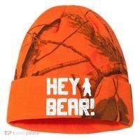 Hey Bear! Funny Hiking Outdoors Black Grizzly Bear Survival Kati Licensed 12" Camo Cuffed Beanie thumb 0