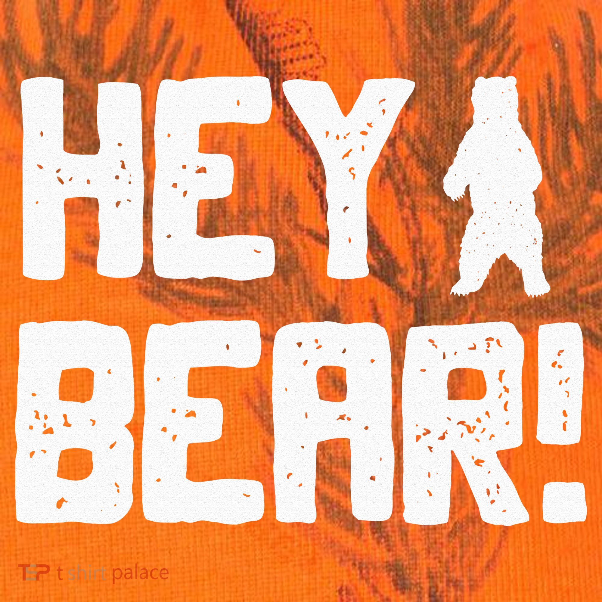 Hey Bear! Funny Hiking Outdoors Black Grizzly Bear Survival Kati Licensed 12" Camo Cuffed Beanie