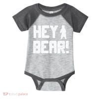 Hey Bear! Funny Hiking Outdoors Black Grizzly Bear Survival Infant Baby Jersey Bodysuit thumb 0