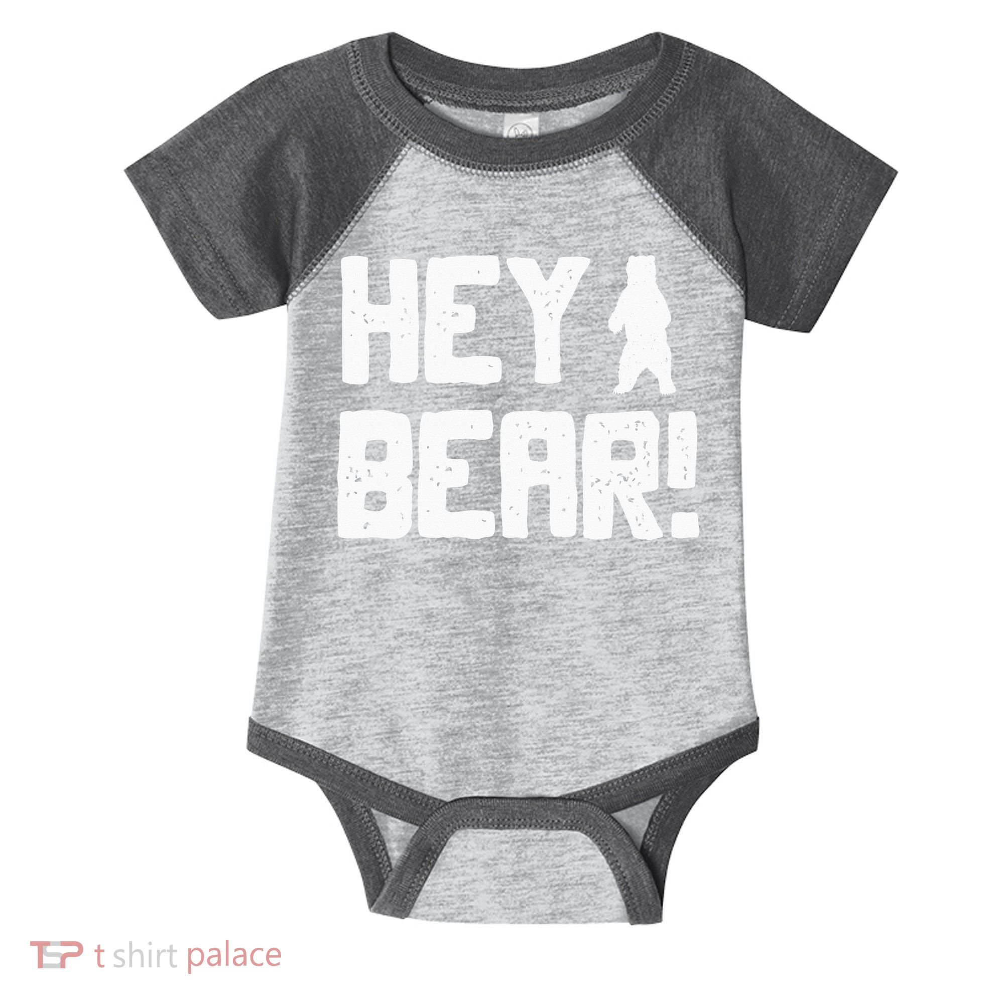 Hey Bear! Funny Hiking Outdoors Black Grizzly Bear Survival Infant Baby Jersey Bodysuit