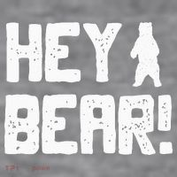 Hey Bear! Funny Hiking Outdoors Black Grizzly Bear Survival Women's Racerback Cropped Tank thumb 2