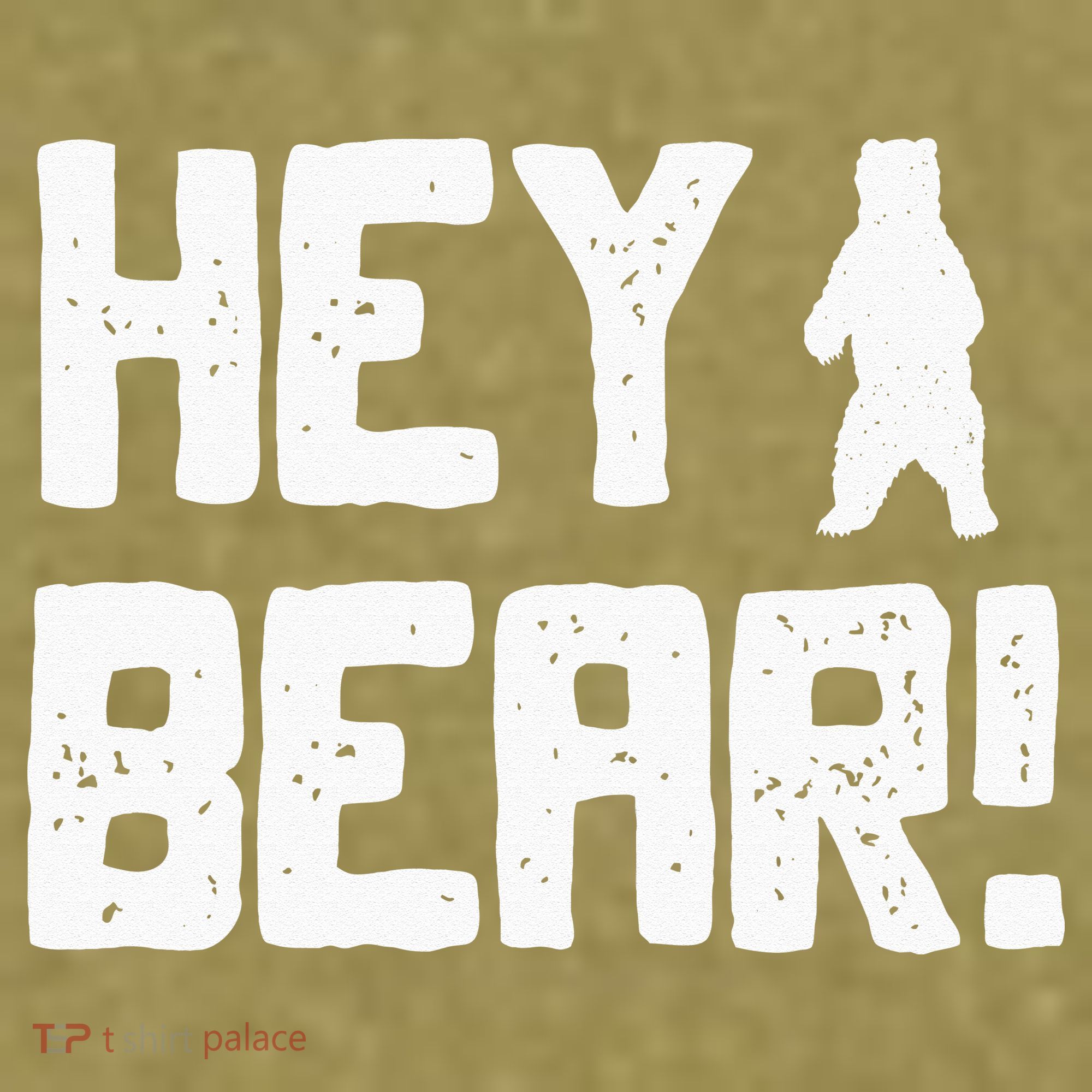 Hey Bear! Funny Hiking Outdoors Black Grizzly Bear Survival Garment-Dyed Women's Muscle Tee