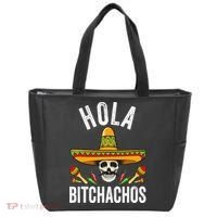 Hola Bitchachos Funny Mexican Skull Cinco De Mayo Tote Bag thumb 0