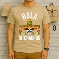 Hola Bitchachos Funny Mexican Skull Cinco De Mayo T-Shirt thumb 6