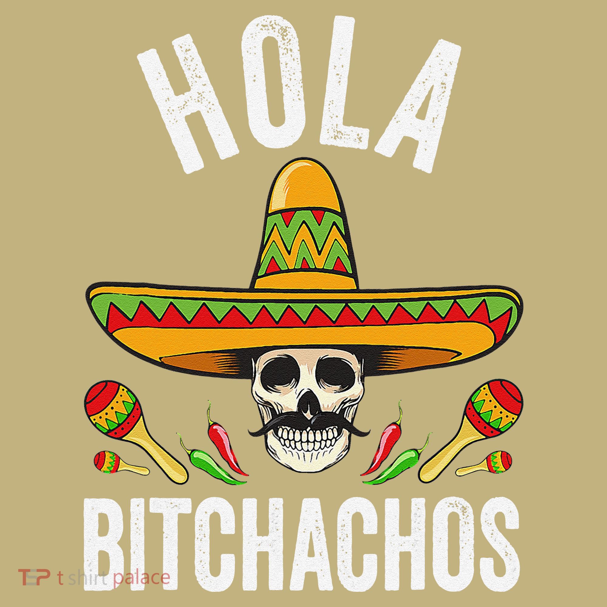 Hola Bitchachos Funny Mexican Skull Cinco De Mayo Mousepad