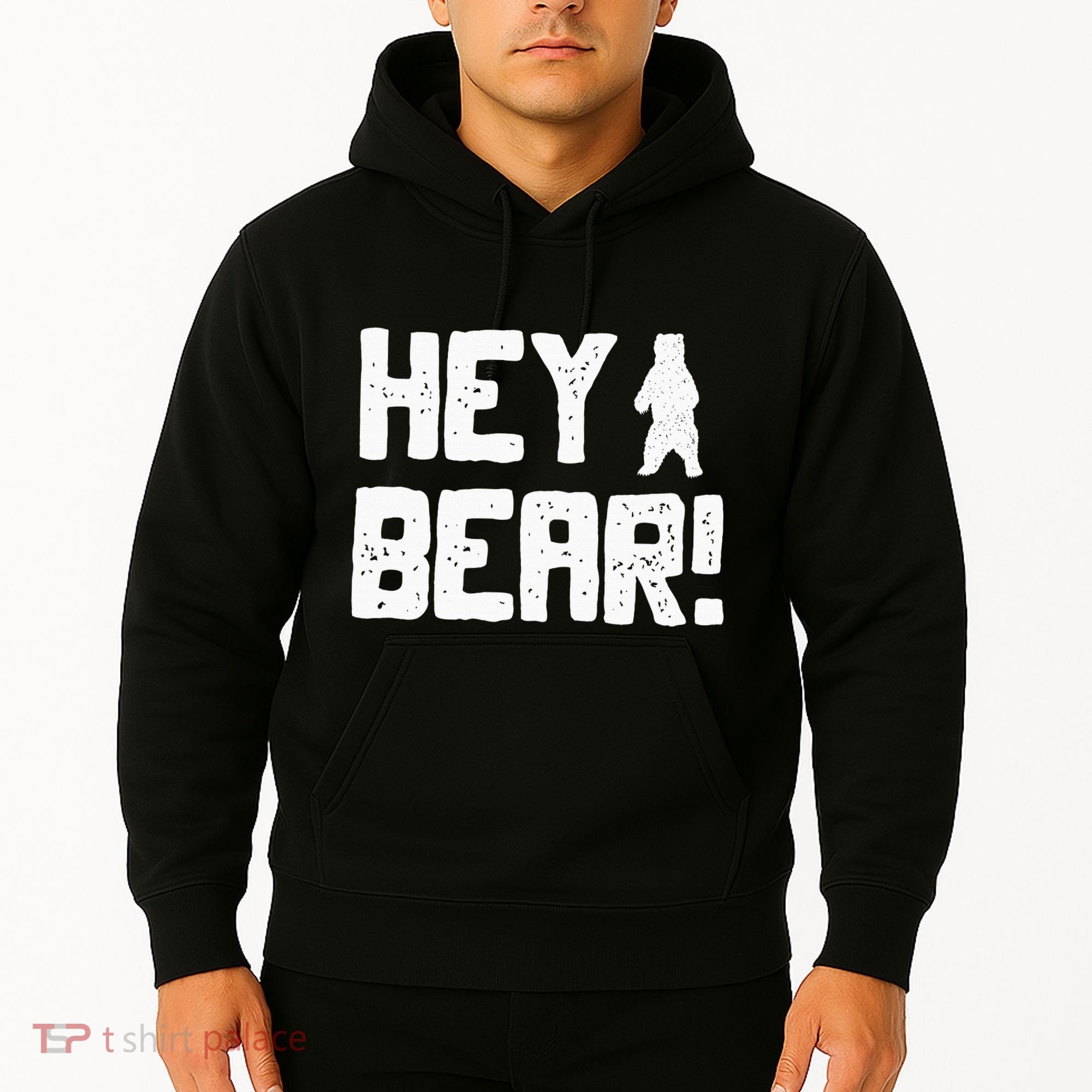 Hey Bear! Funny Hiking Outdoors Black Grizzly Bear Survival Hoodie