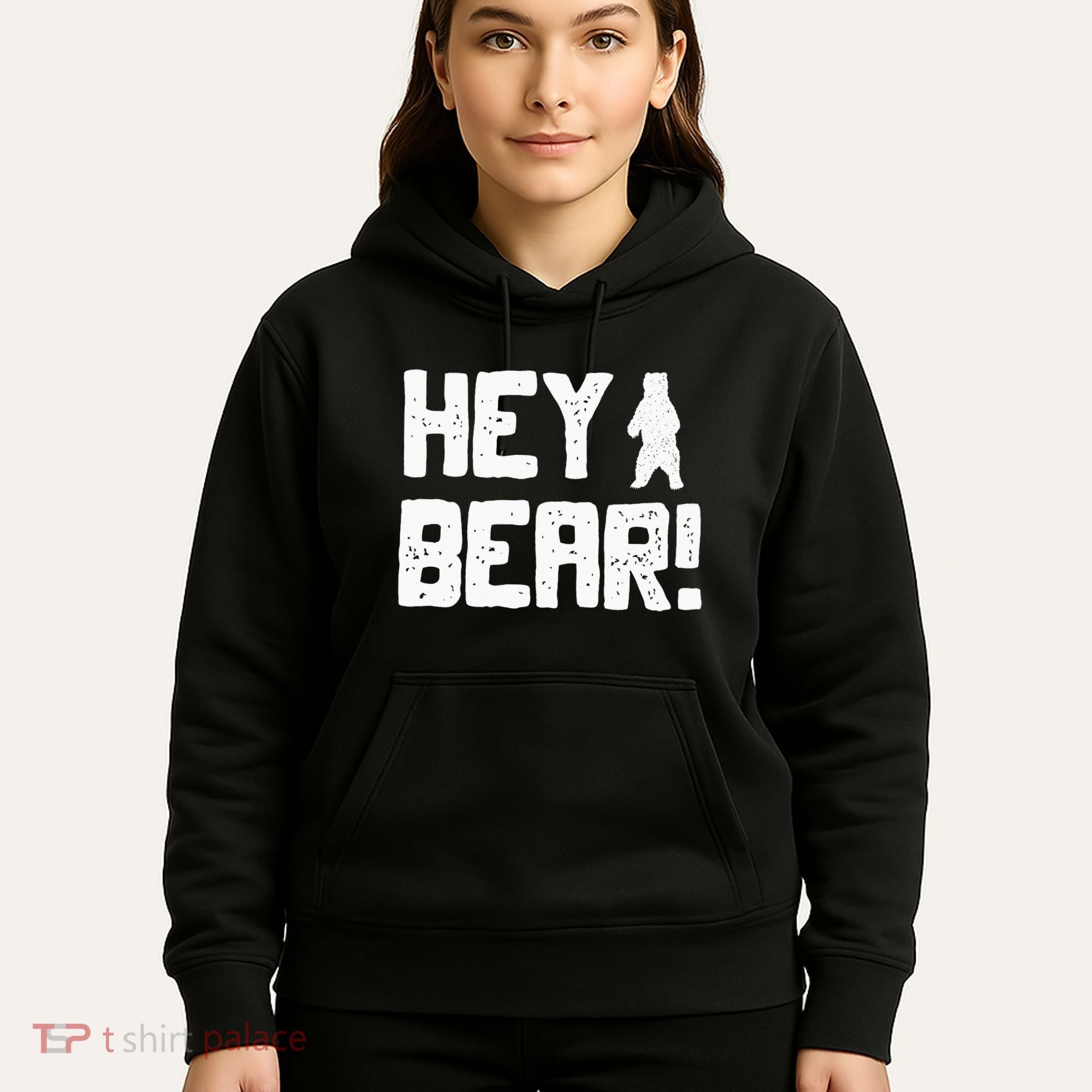 Hey Bear! Funny Hiking Outdoors Black Grizzly Bear Survival Hoodie