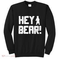 Hey Bear! Funny Hiking Outdoors Black Grizzly Bear Survival Sweatshirt thumb 0