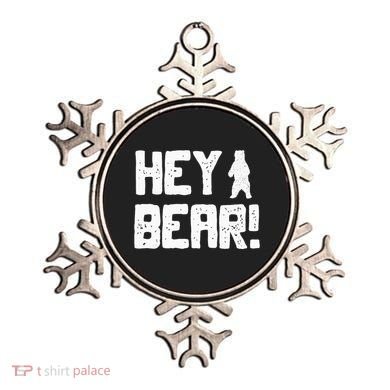 Hey Bear! Funny Hiking Outdoors Black Grizzly Bear Survival Ornament