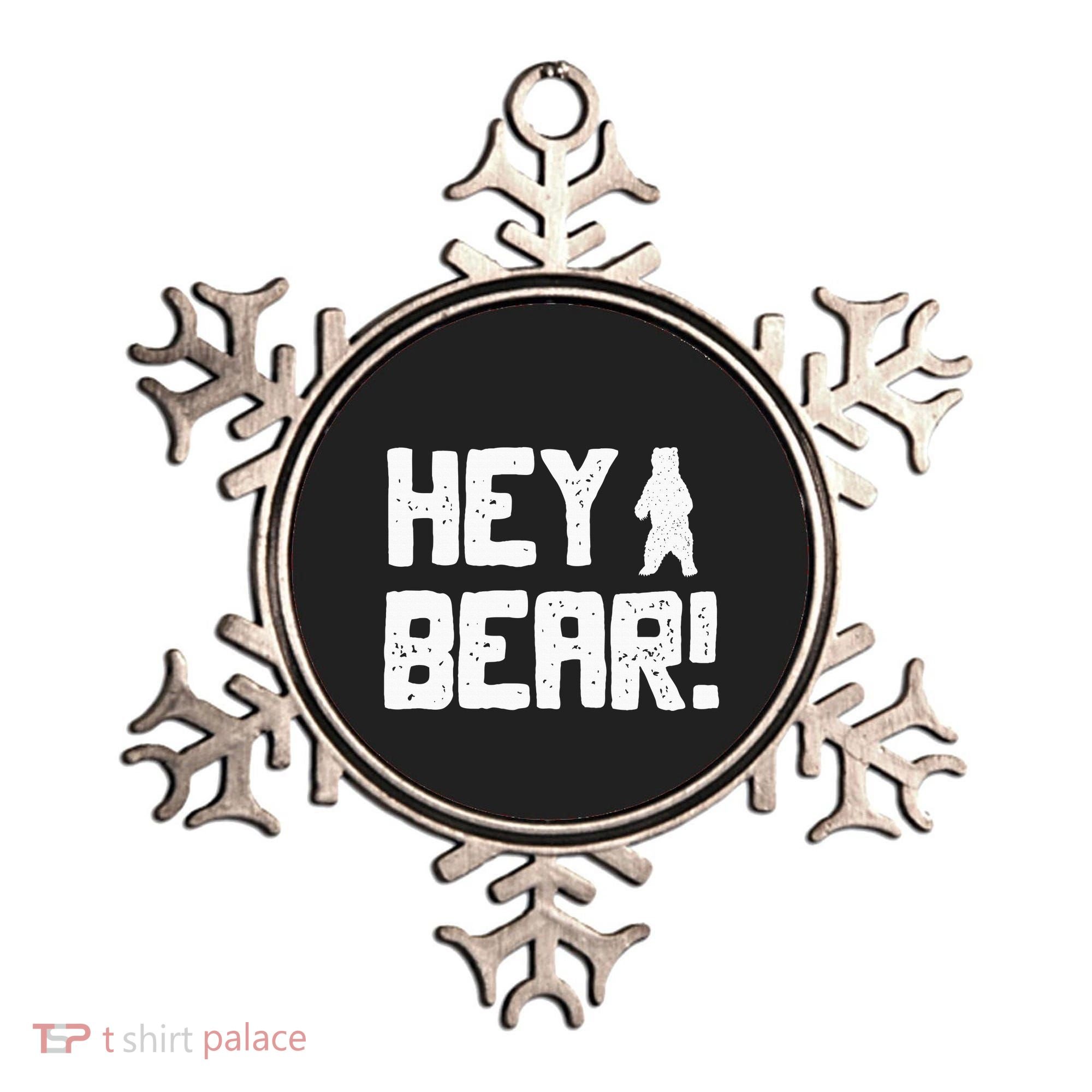 Hey Bear! Funny Hiking Outdoors Black Grizzly Bear Survival Ornament