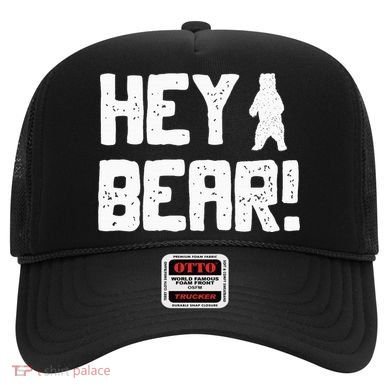 Hey Bear! Funny Hiking Outdoors Black Grizzly Bear Survival Hat