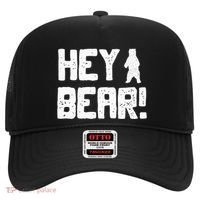 Hey Bear! Funny Hiking Outdoors Black Grizzly Bear Survival Hat thumb 0