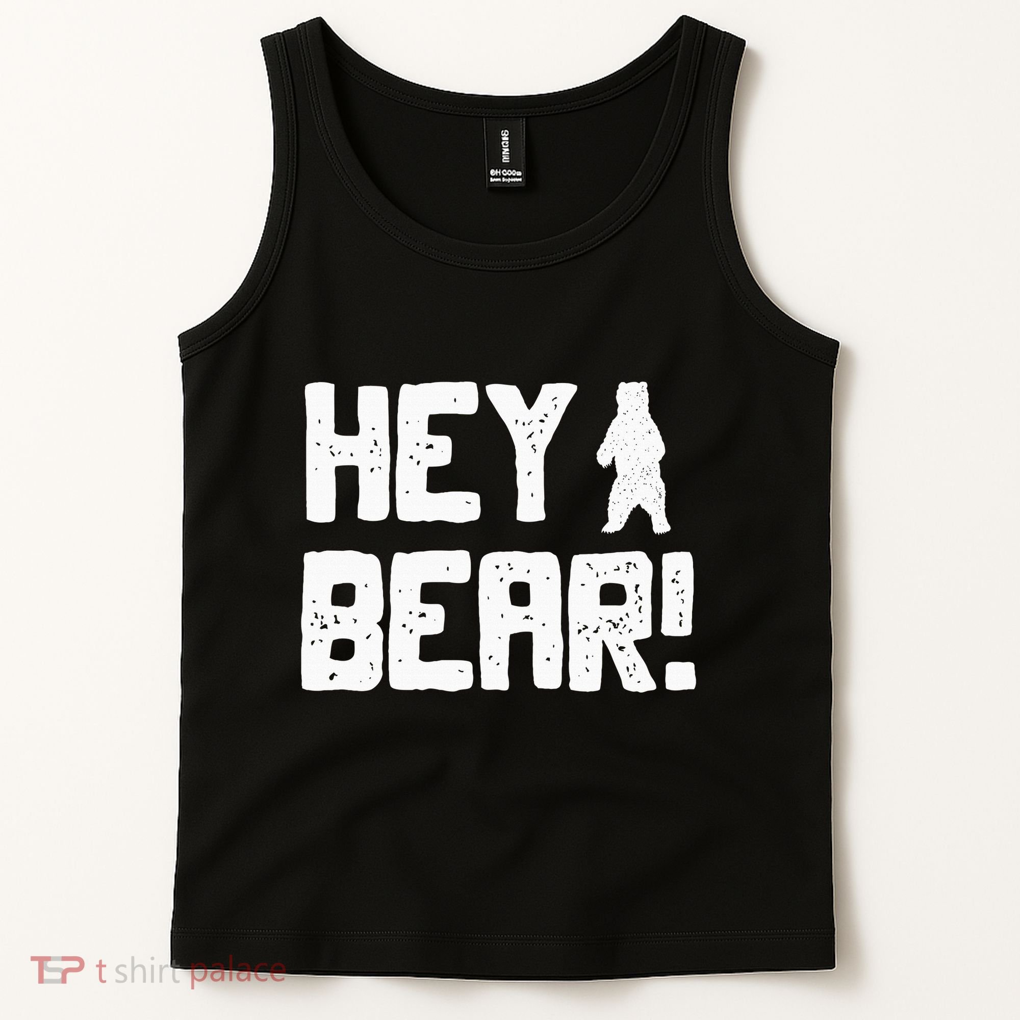 Hey Bear! Funny Hiking Outdoors Black Grizzly Bear Survival Tank Top