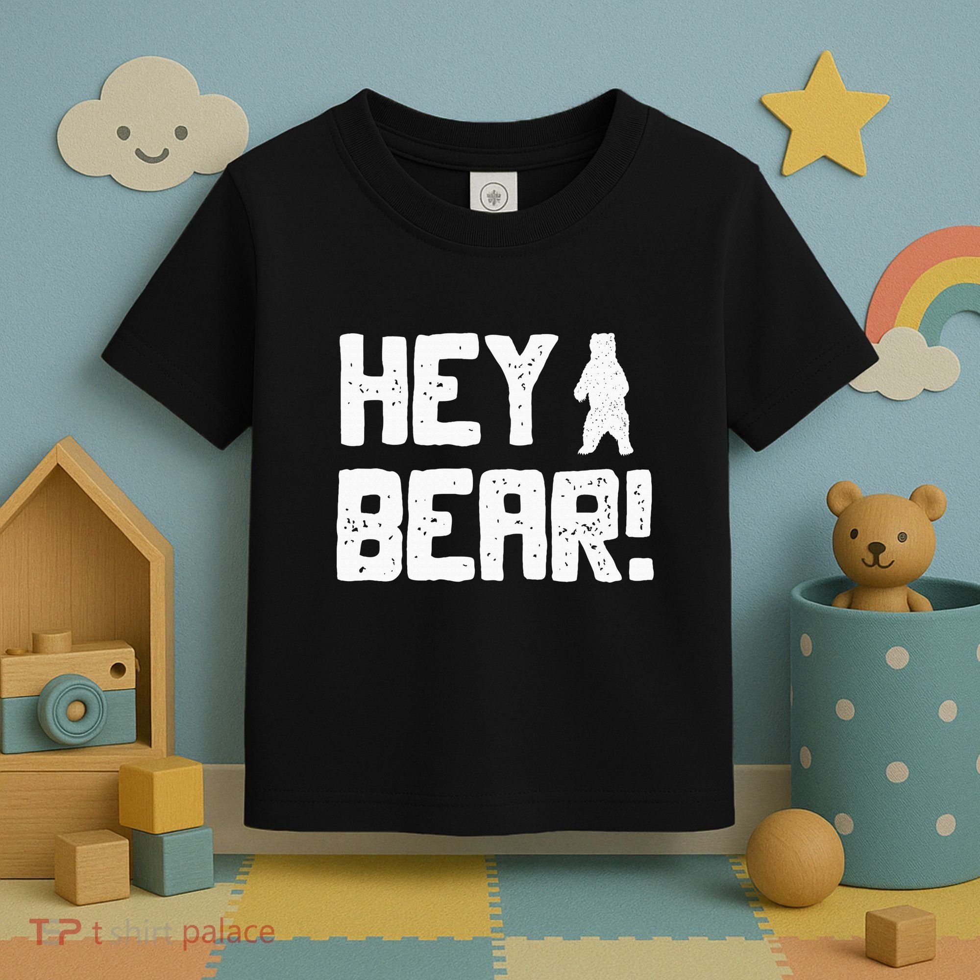 Hey Bear! Funny Hiking Outdoors Black Grizzly Bear Survival Toddler T-Shirt