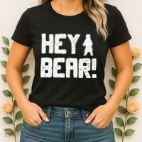 Hey Bear! Funny Hiking Outdoors Black Grizzly Bear Survival Women's T-Shirt thumb 2