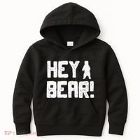 Hey Bear! Funny Hiking Outdoors Black Grizzly Bear Survival Kids Hoodie thumb 0