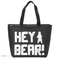 Hey Bear! Funny Hiking Outdoors Black Grizzly Bear Survival Tote Bag thumb 0