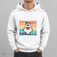 Halloween Books Ghost Retro Groovy Costume Wo Girl Hoodie thumb 0