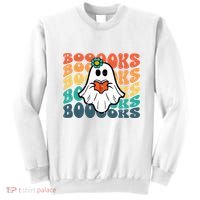 Halloween Books Ghost Retro Groovy Costume Wo Girl Sweatshirt thumb 0
