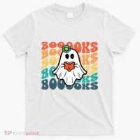 Halloween Books Ghost Retro Groovy Costume Wo Girl T-Shirt thumb 0