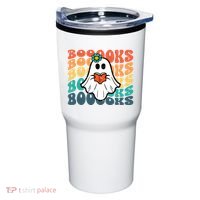 Halloween Books Ghost Retro Groovy Costume Wo Girl Tumbler thumb 0
