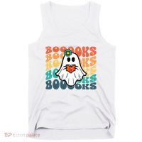 Halloween Books Ghost Retro Groovy Costume Wo Girl Tank Top thumb 0
