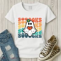 Halloween Books Ghost Retro Groovy Costume Wo Girl Women's T-Shirt thumb 3