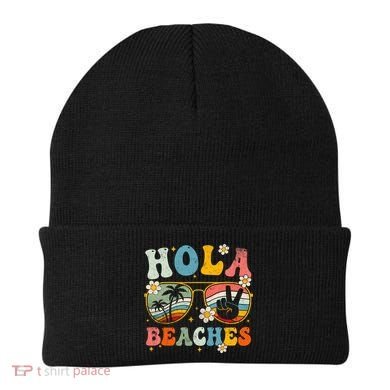 Hola Beaches Groovy Retro Funny Beach Vacation Summer Beanie