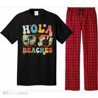 Hola Beaches Groovy Retro Funny Beach Vacation Summer Pajama Set thumb 0