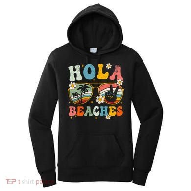 Hola Beaches Groovy Retro Funny Beach Vacation Summer Women's Hoodie