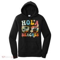 Hola Beaches Groovy Retro Funny Beach Vacation Summer Women's Hoodie thumb 0