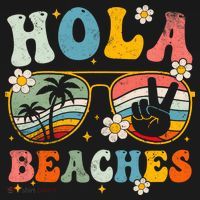 Hola Beaches Groovy Retro Funny Beach Vacation Summer Mousepad thumb 1