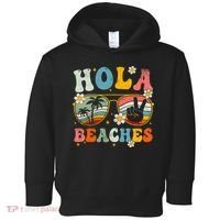 Hola Beaches Groovy Retro Funny Beach Vacation Summer Toddler Hoodie thumb 0
