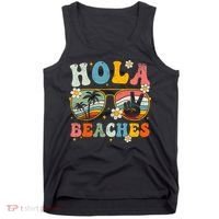 Hola Beaches Groovy Retro Funny Beach Vacation Summer Tank Top thumb 0
