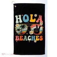 Hola Beaches Groovy Retro Funny Beach Vacation Summer Golf Towel thumb 0