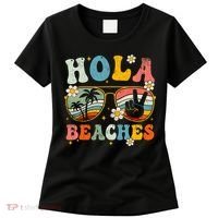 Hola Beaches Groovy Retro Funny Beach Vacation Summer Women's T-Shirt thumb 0
