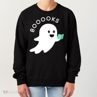 Halloween Booooks Ghost Reading Boo Read Books Library Women's Sweatshirt