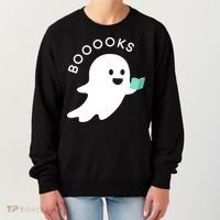 Halloween Booooks Ghost Reading Boo Read Books Library Women's Sweatshirt thumb 0