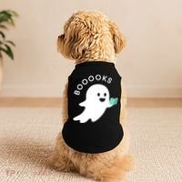 Halloween Booooks Ghost Reading Boo Read Books Library Doggie Tank thumb 2