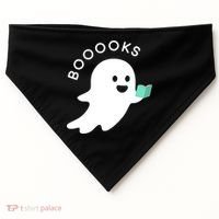 Halloween Booooks Ghost Reading Boo Read Books Library USA-Made Doggie Bandana thumb 0