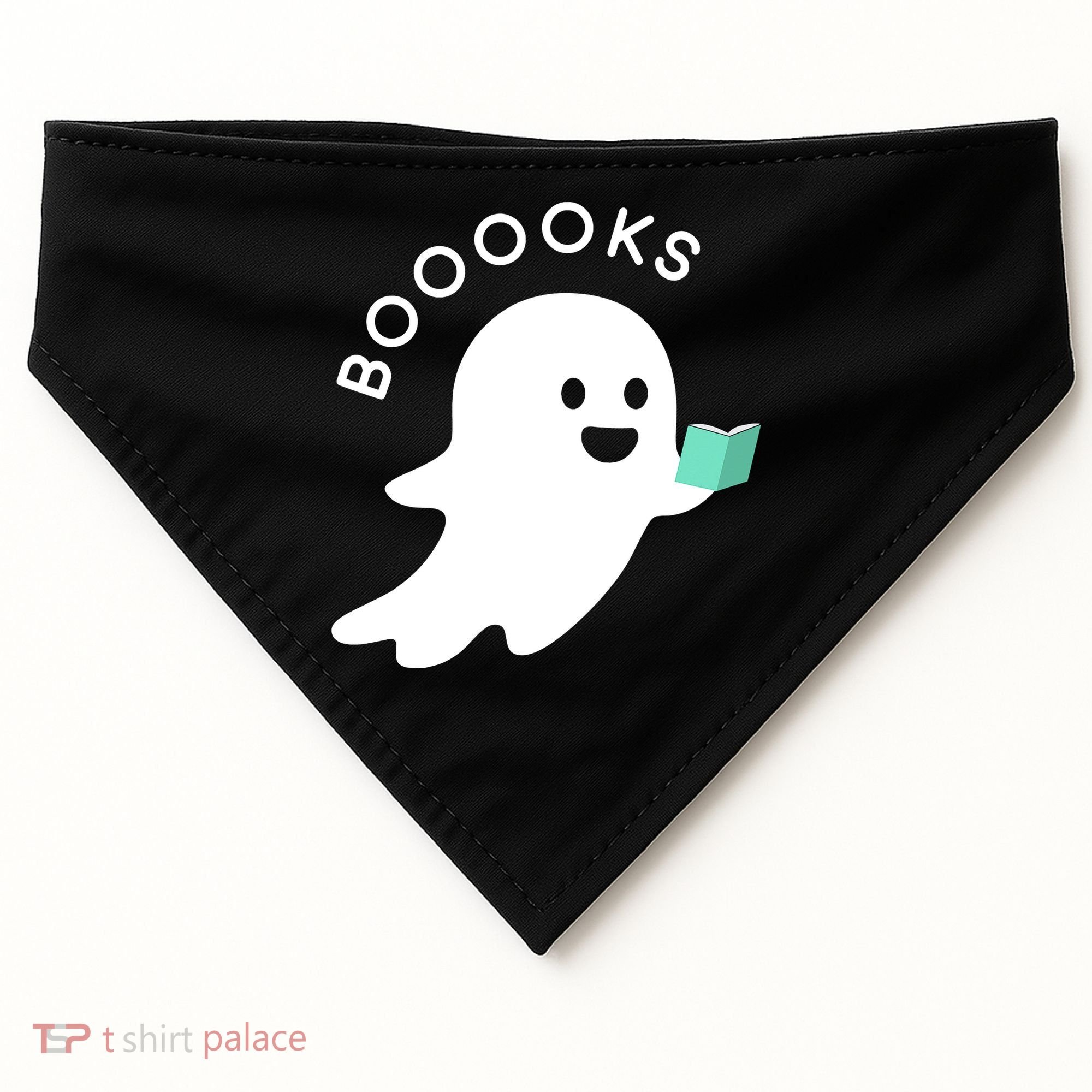 Halloween Booooks Ghost Reading Boo Read Books Library USA-Made Doggie Bandana