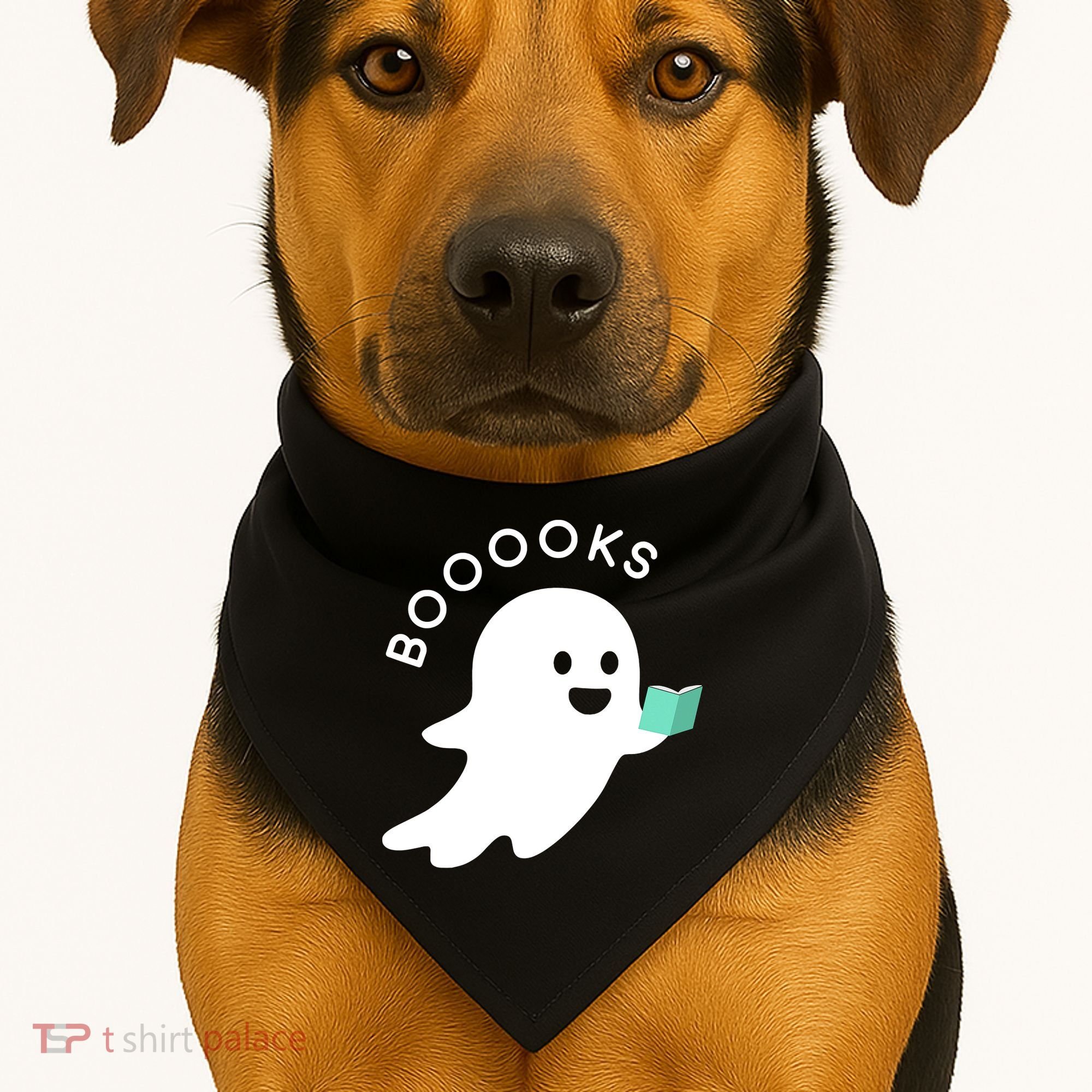 Halloween Booooks Ghost Reading Boo Read Books Library USA-Made Doggie Bandana