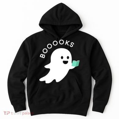 Halloween Booooks Ghost Reading Boo Read Books Library Hoodie