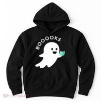 Halloween Booooks Ghost Reading Boo Read Books Library Hoodie thumb 0