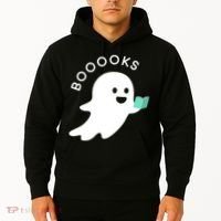 Halloween Booooks Ghost Reading Boo Read Books Library Hoodie thumb 2
