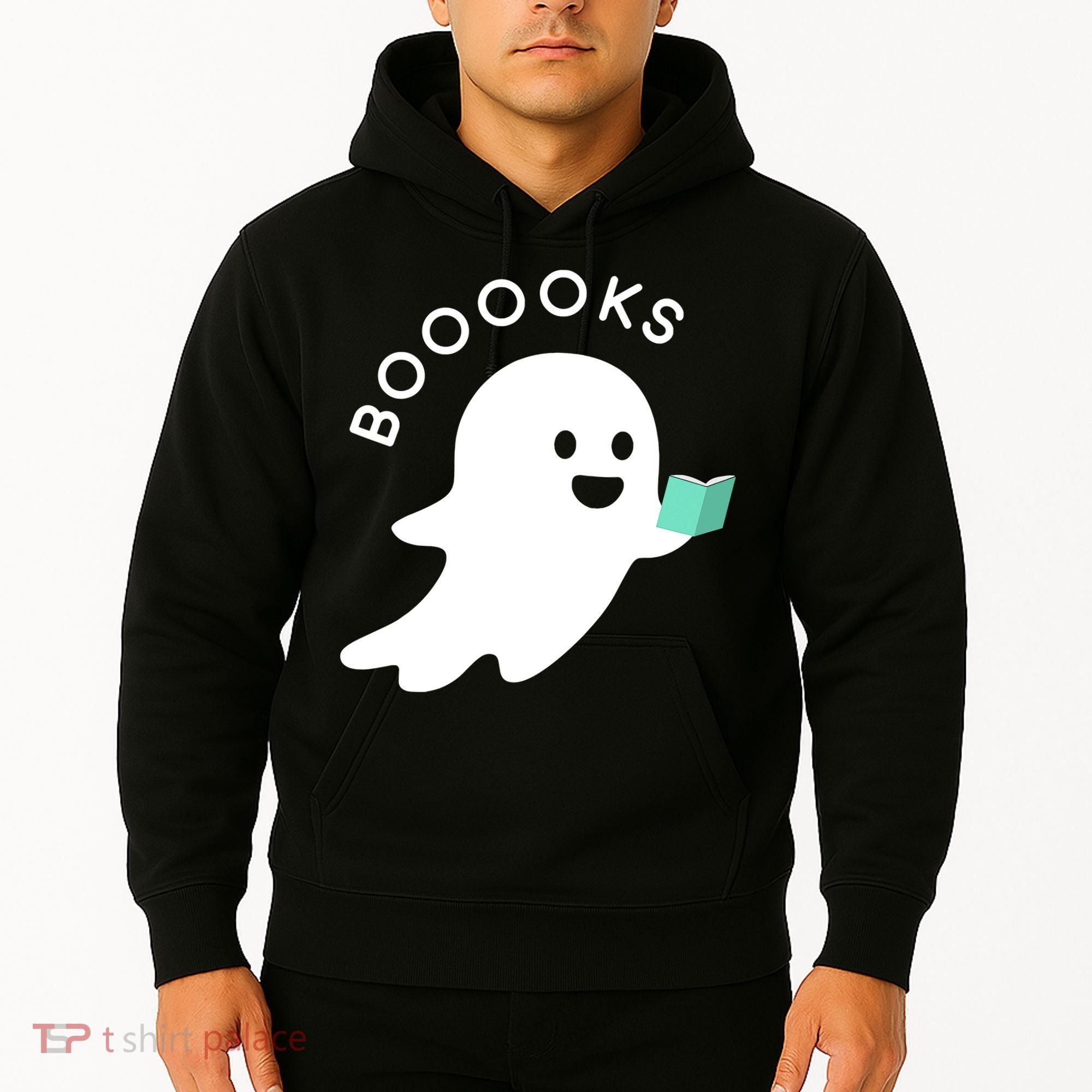 Halloween Booooks Ghost Reading Boo Read Books Library Hoodie
